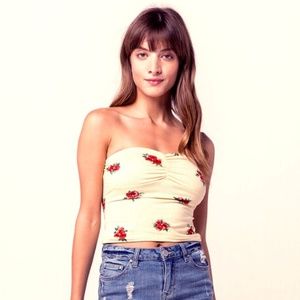 Tube Top - floral on Yellow